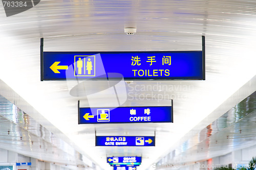 Image of Sign board in airport