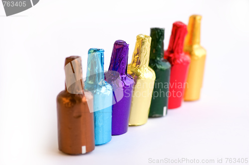 Image of Colorful chocolate bottles