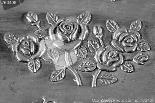 Image of Carved pattern of jewelry box