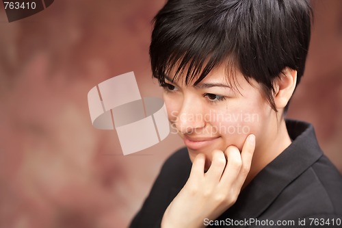 Image of Multiethnic Girl Poses for Portrait