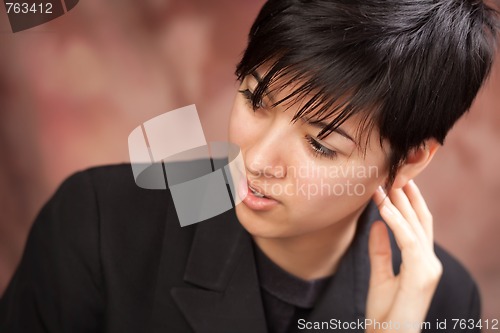 Image of Multiethnic Girl Poses for Portrait