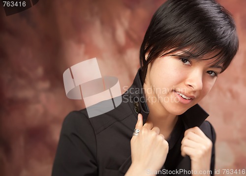 Image of Multiethnic Girl Poses for Portrait