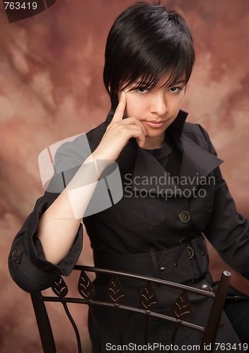 Image of Multiethnic Girl Poses for Portrait