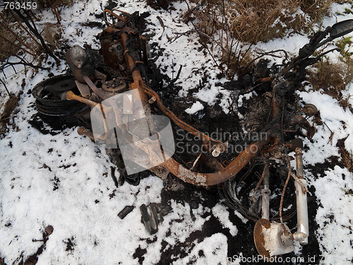 Image of Burned moped