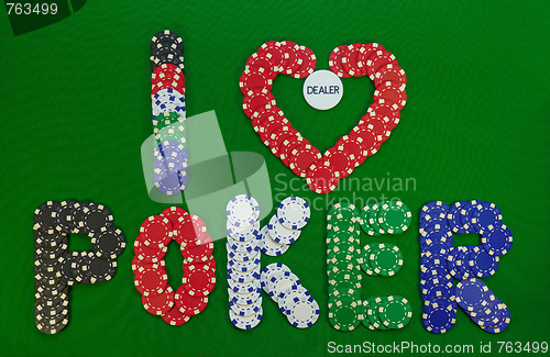 Image of creative chips, I love poker