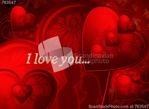 Image of Red valentines card