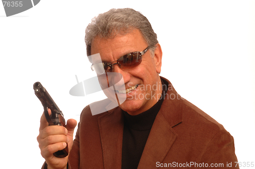 Image of smile with handgun 213