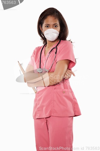 Image of Attractive thirties asian woman doctor nurse
