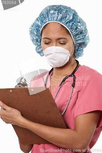 Image of Attractive thirties asian woman doctor nurse