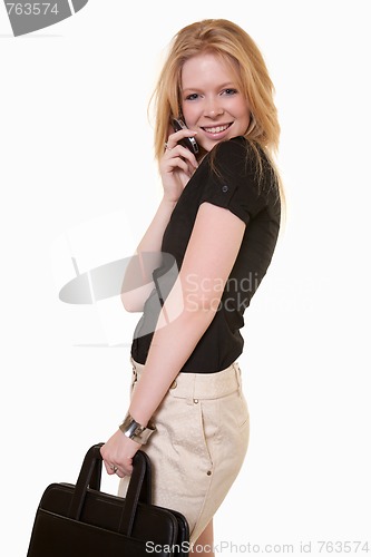 Image of attractive twenties caucasian telecommunications worker