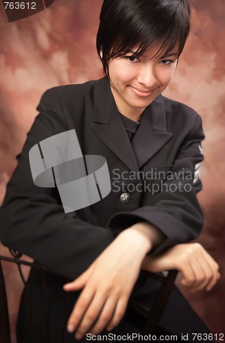 Image of Multiethnic Girl Poses for Portrait