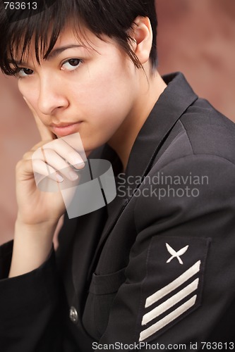 Image of Multiethnic Girl Poses for Portrait