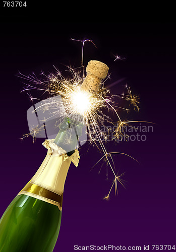 Image of Champagne cork popping