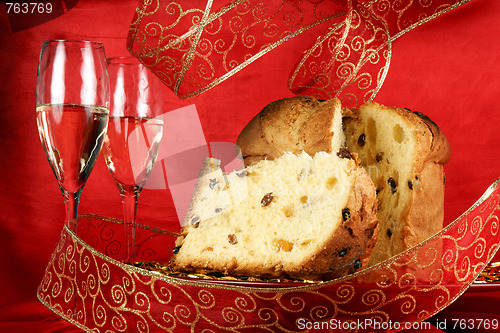 Image of Italian Christmas composition in red