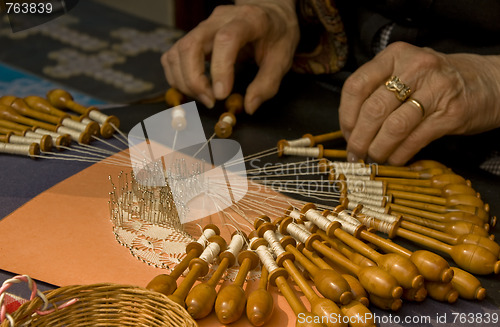 Image of Hands making lace