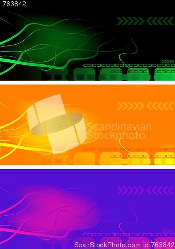 Image of Set of bright abstract banners.