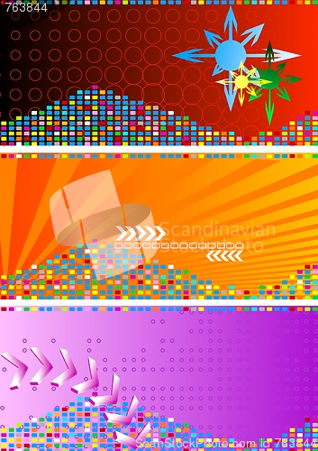 Image of Set of bright abstract banners