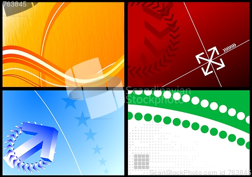 Image of Set of colorful business cards