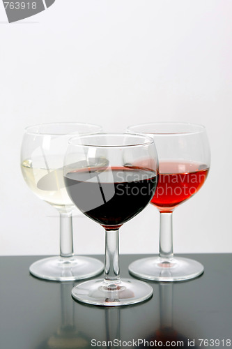 Image of Red, rose and white wine, drink photo