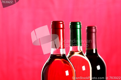 Image of Red, rose and white wine, drink photo