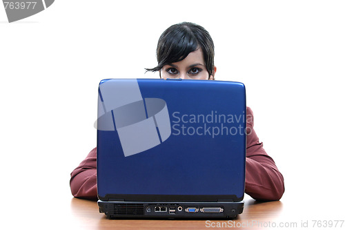 Image of businesswoman with laptop