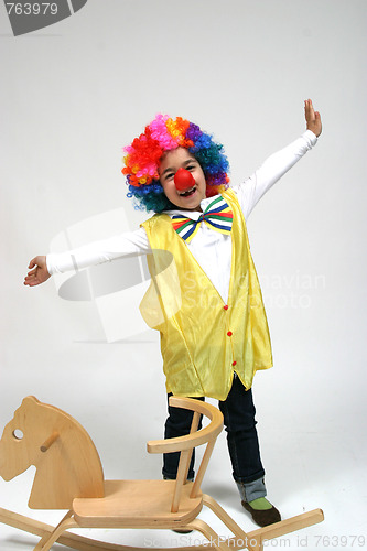 Image of Funny clown, child, girl