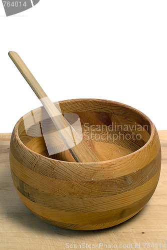 Image of Wooden Bowl and Spatula