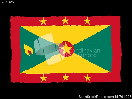 Image of Handdrawn flag of Grenada
