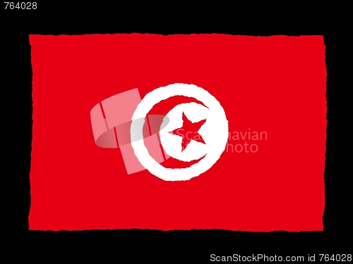 Image of Handdrawn flag of Tunisia