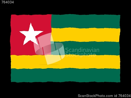 Image of Handdrawn flag of Togo