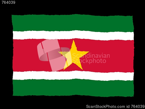 Image of Handdrawn flag of Suriname