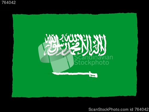 Image of Handdrawn flag of Saudi Arabia