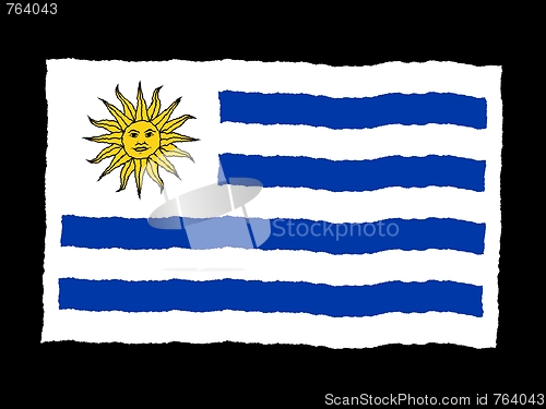 Image of Handdrawn flag of Uruguay