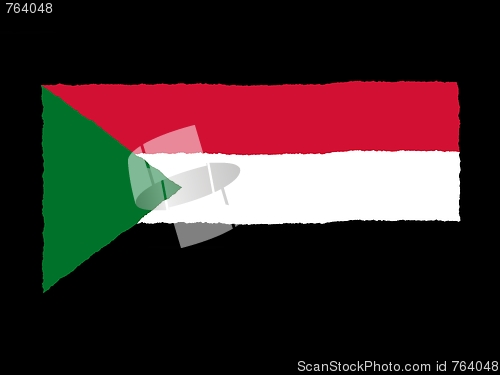 Image of Handdrawn flag of Sudan
