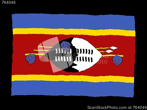 Image of Handdrawn flag of Swaziland