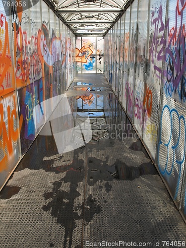 Image of Footbridge with graffiti