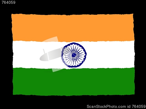 Image of Handdrawn flag of India