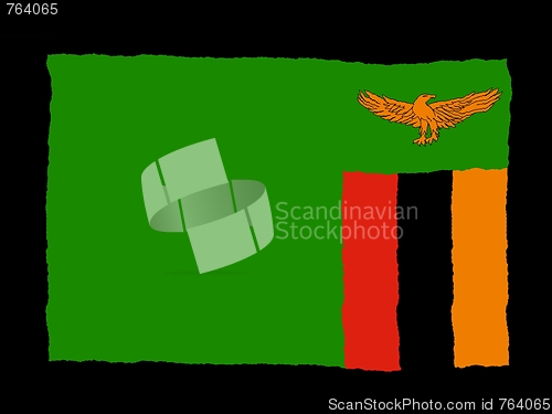 Image of Handdrawn flag of Zambia