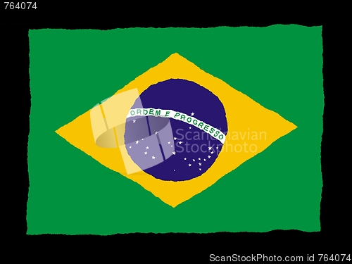 Image of Handdrawn flag of Brazil