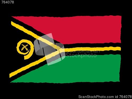 Image of Handdrawn flag of Vanuatu