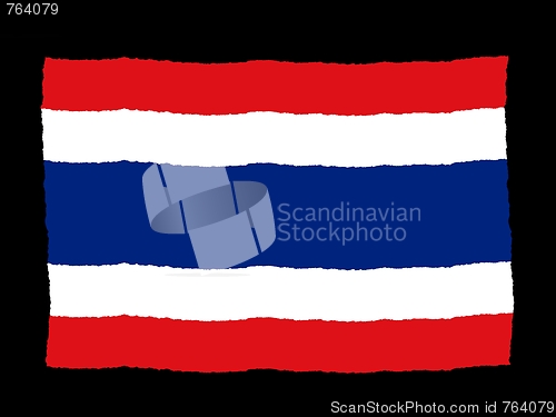 Image of Handdrawn flag of Thailand