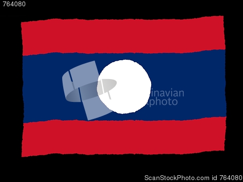Image of Handdrawn flag of Laos