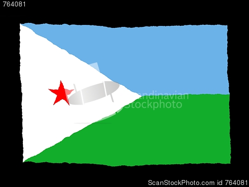 Image of Handdrawn flag of Djibouti