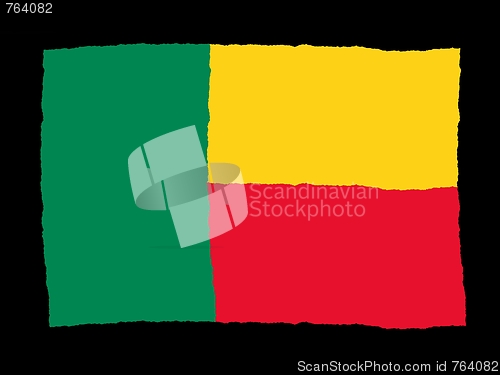 Image of Handdrawn flag of Benin