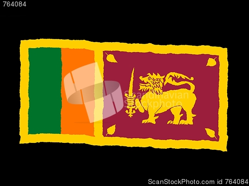 Image of Handdrawn flag of Sri Lanka