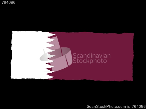 Image of Handdrawn flag of Qatar