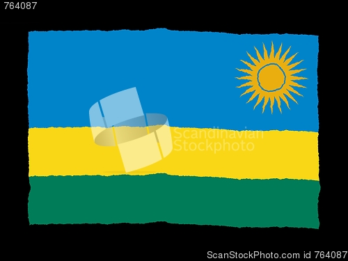 Image of Handdrawn flag of Rwanda