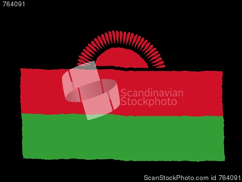 Image of Handdrawn flag of Malawi