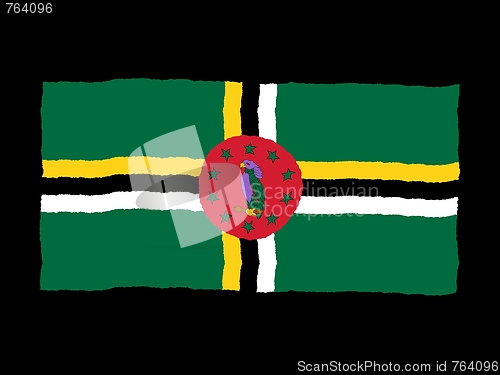 Image of Handdrawn flag of Dominica