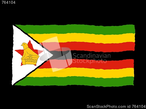 Image of Handdrawn flag of Zimbabwe